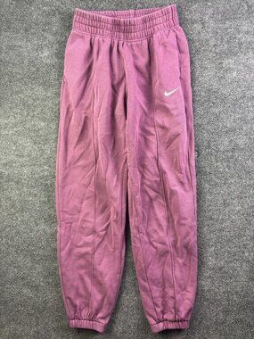 Nike Sweatpants Womens XS Pink Fleece Elastic Waist Joggers Lounge Gym